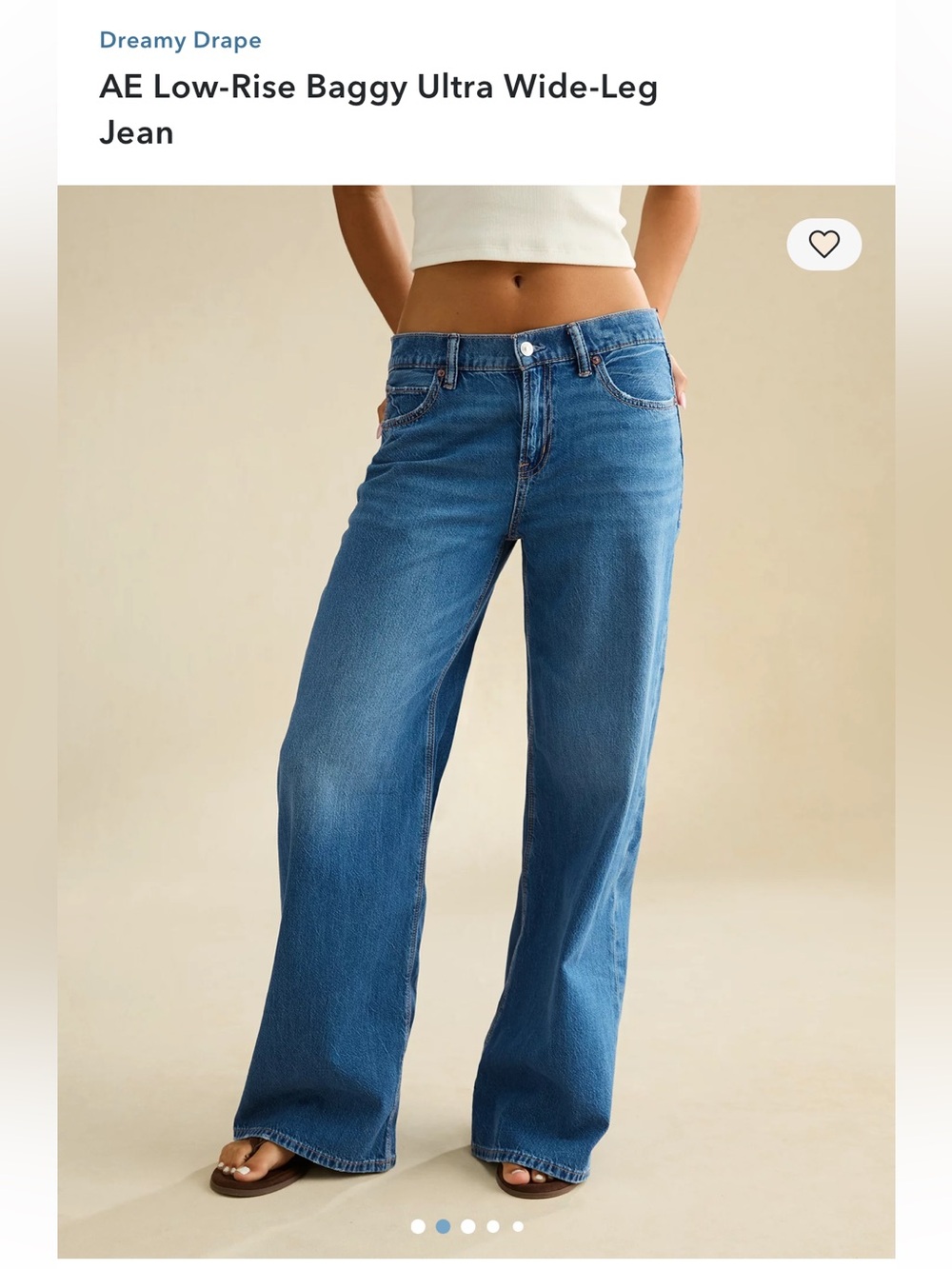 American Eagle Outfitters Low-Rise Baggy Ultra Wide-Leg Jeans in Medium Blue